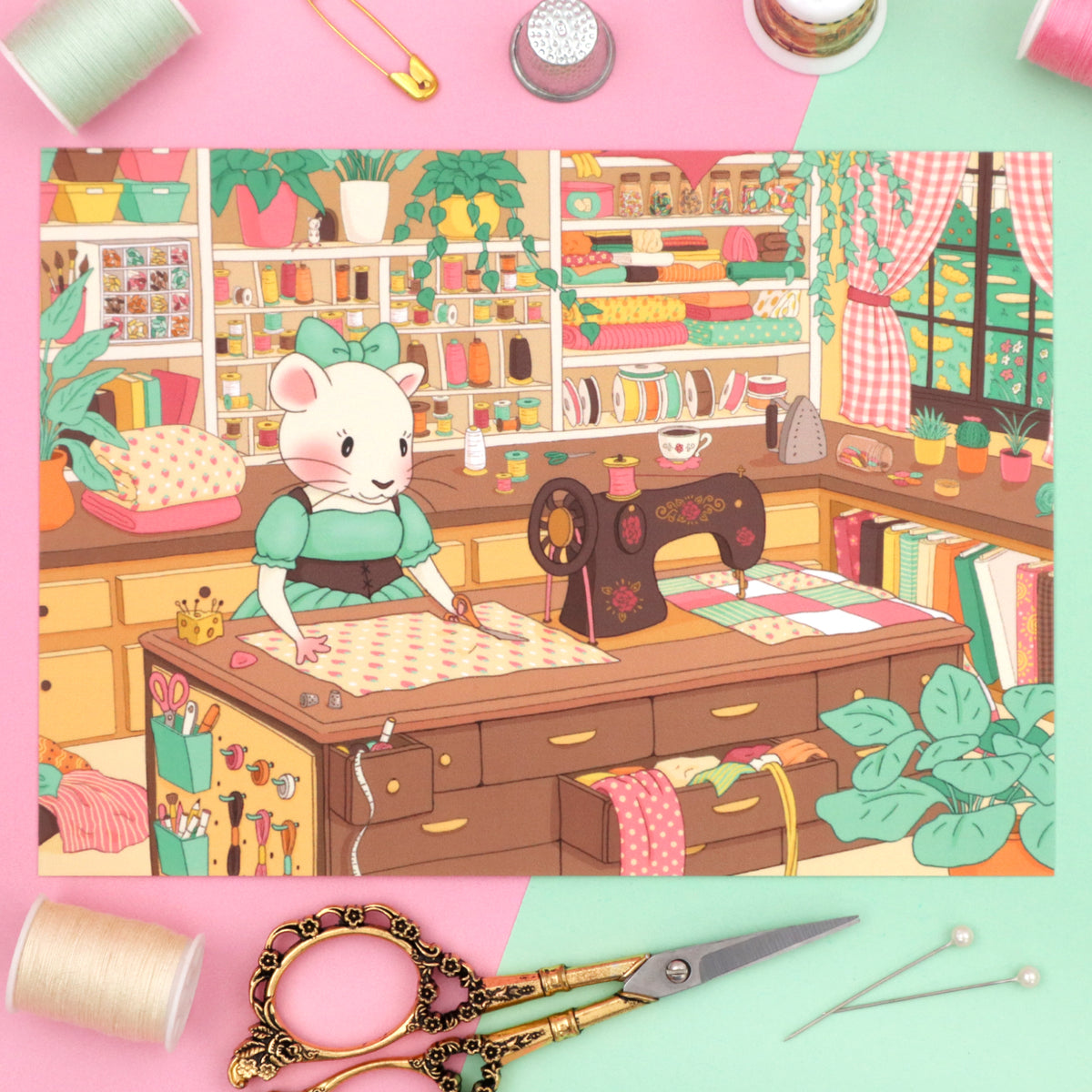 &quot;Squeaky Seamstress&quot; Art Print