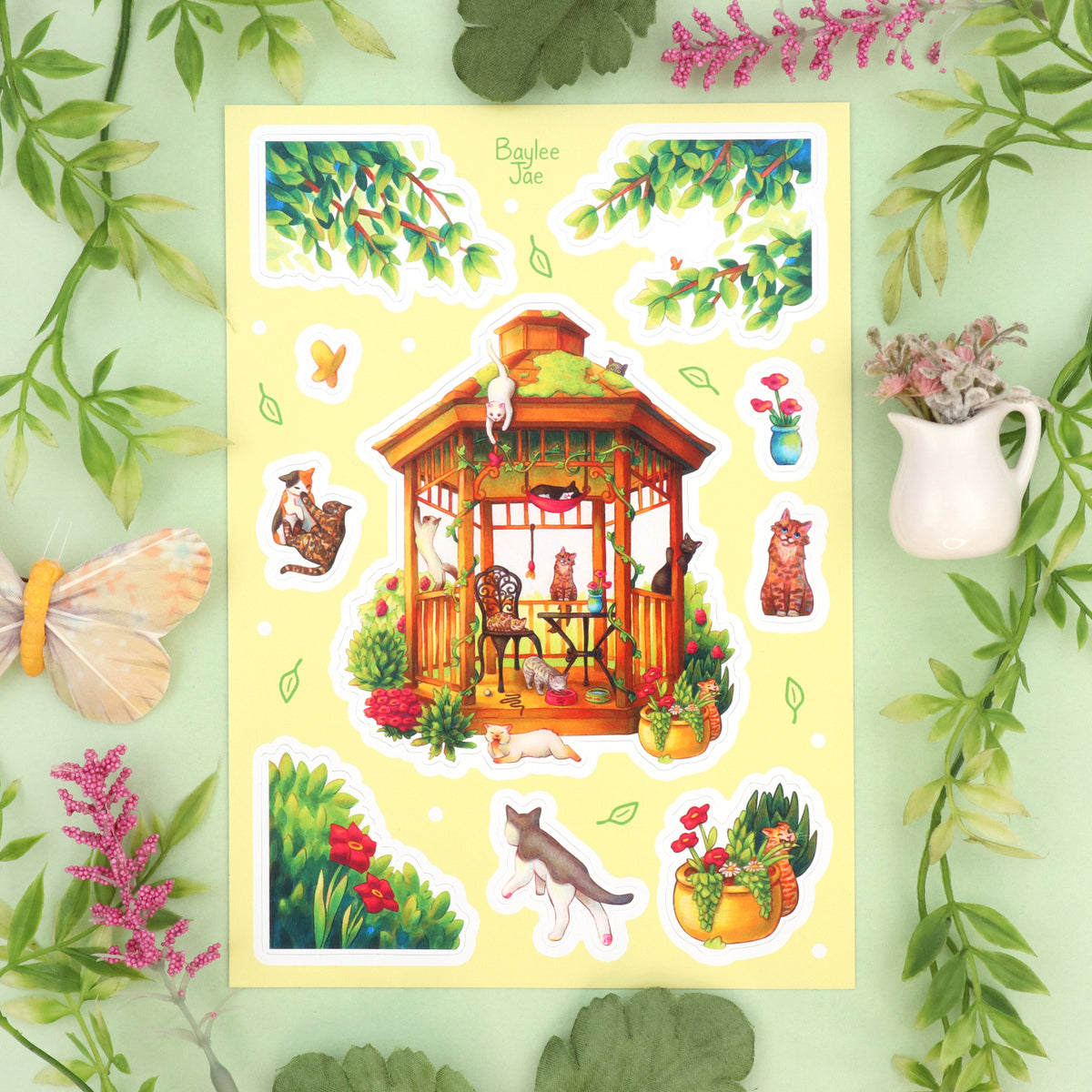 "Gazebo Cats" Sticker Sheet