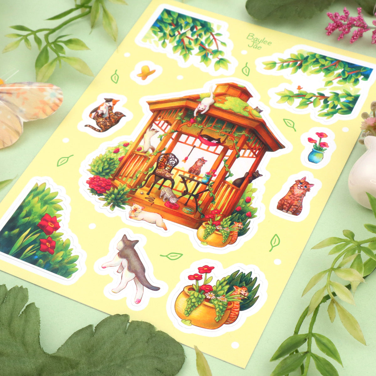 "Gazebo Cats" Sticker Sheet