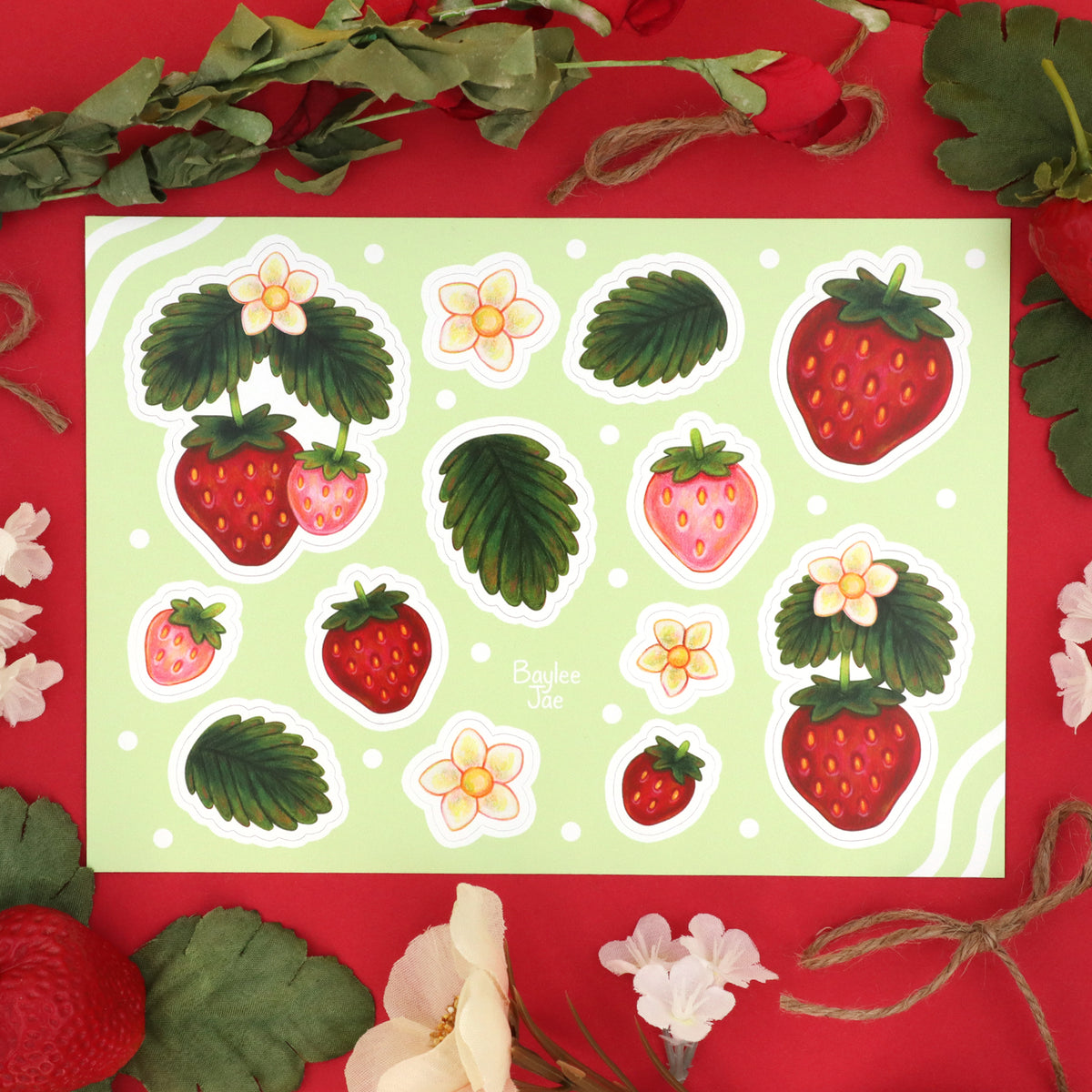 "Strawberry" Sticker Sheet