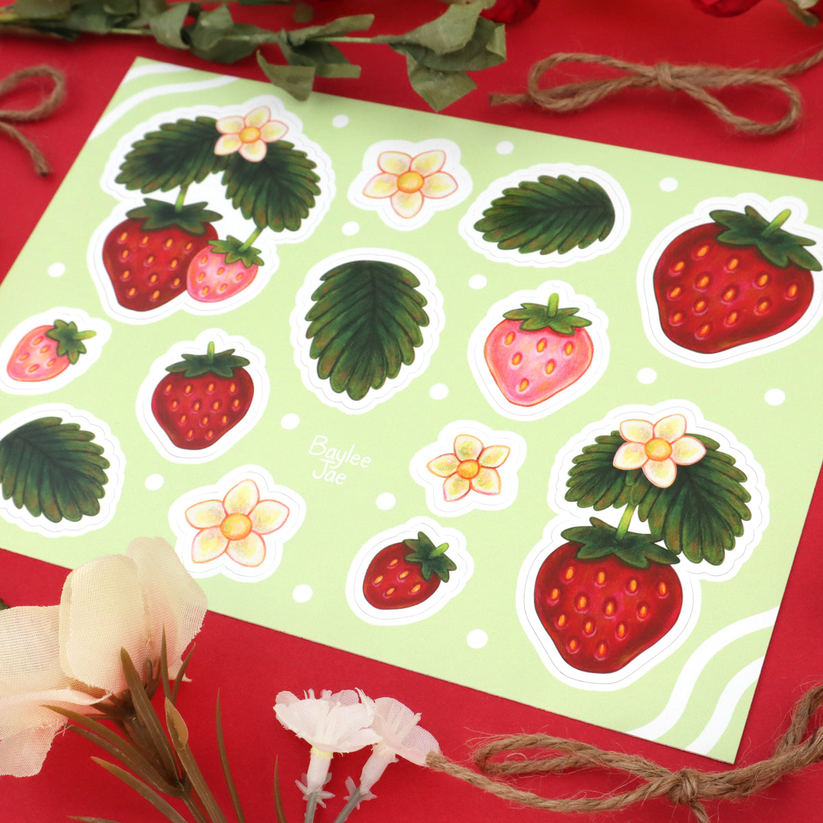 "Strawberry" Sticker Sheet