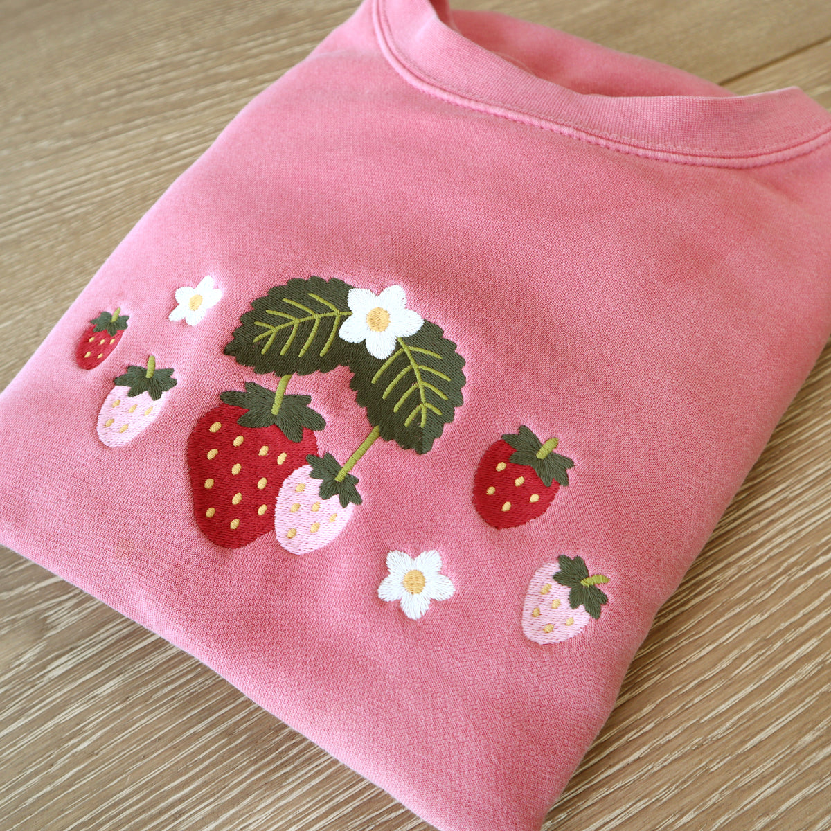 &quot;Strawberry&quot; Embroidered Sweatshirt