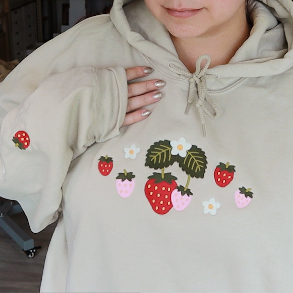 Navy &quot;Strawberry&quot; Sweatshirt