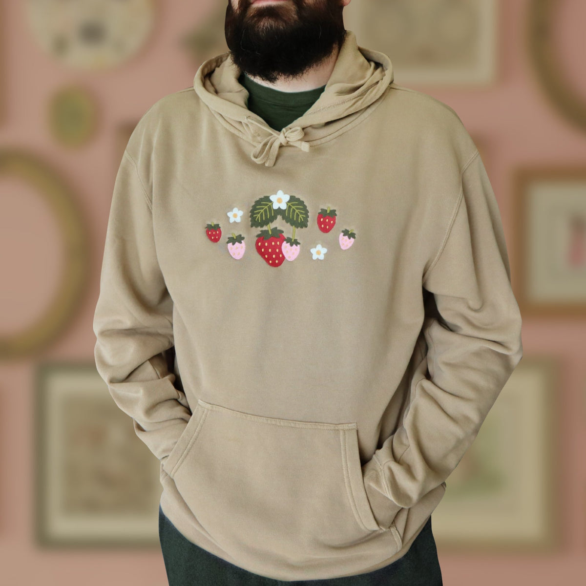 Sandstone &quot;Strawberry&quot; Embroidered Sweatshirt