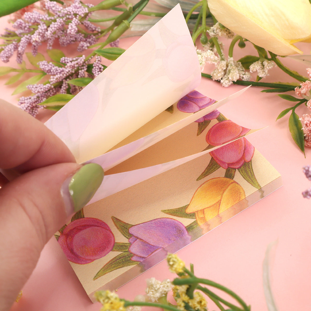 &quot;Tulip Garland&quot; Post-it® Sticky Notes