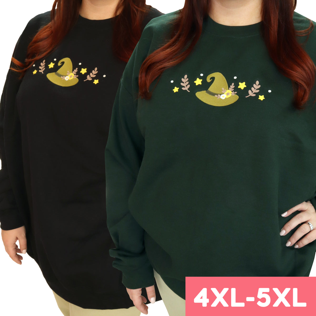 &quot;Witch Hat&quot; Forest &amp; Black Crewneck Sweatshirt