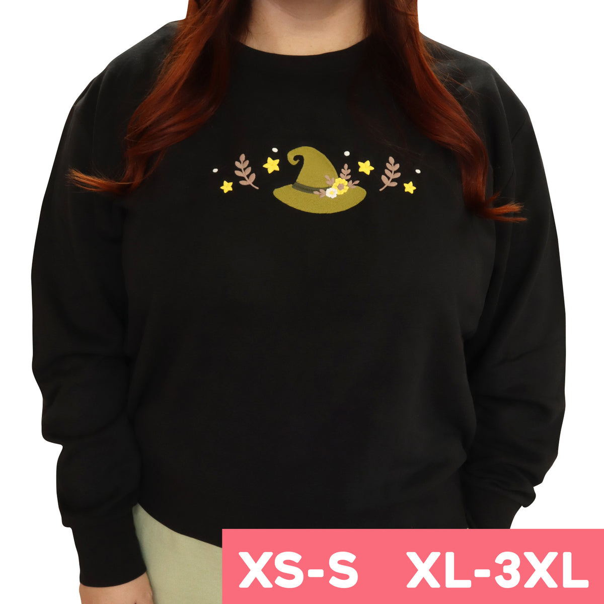 &quot;Witch Hat&quot; Women&#39;s Crewneck Sweatshirt Black