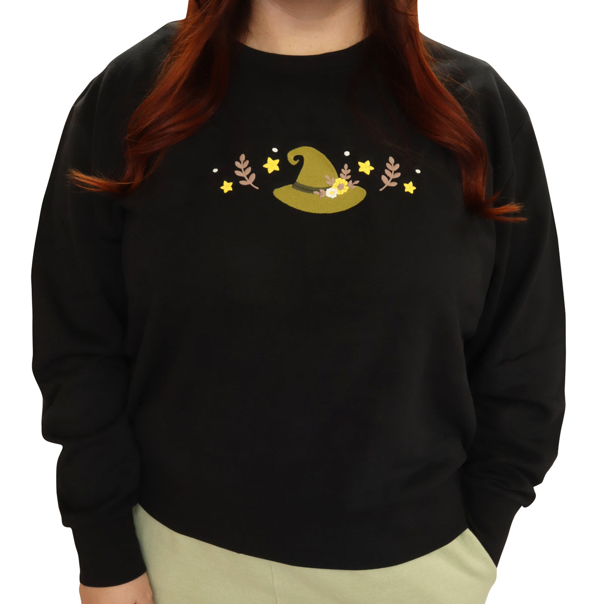 &quot;Witch Hat&quot; Women&#39;s Crewneck Sweatshirt Black