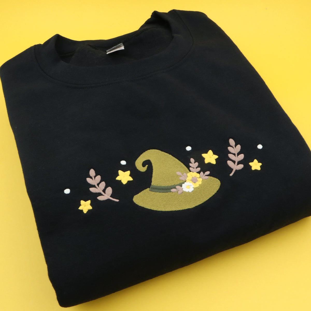 &quot;Witch Hat&quot; Forest &amp; Black Crewneck Sweatshirt