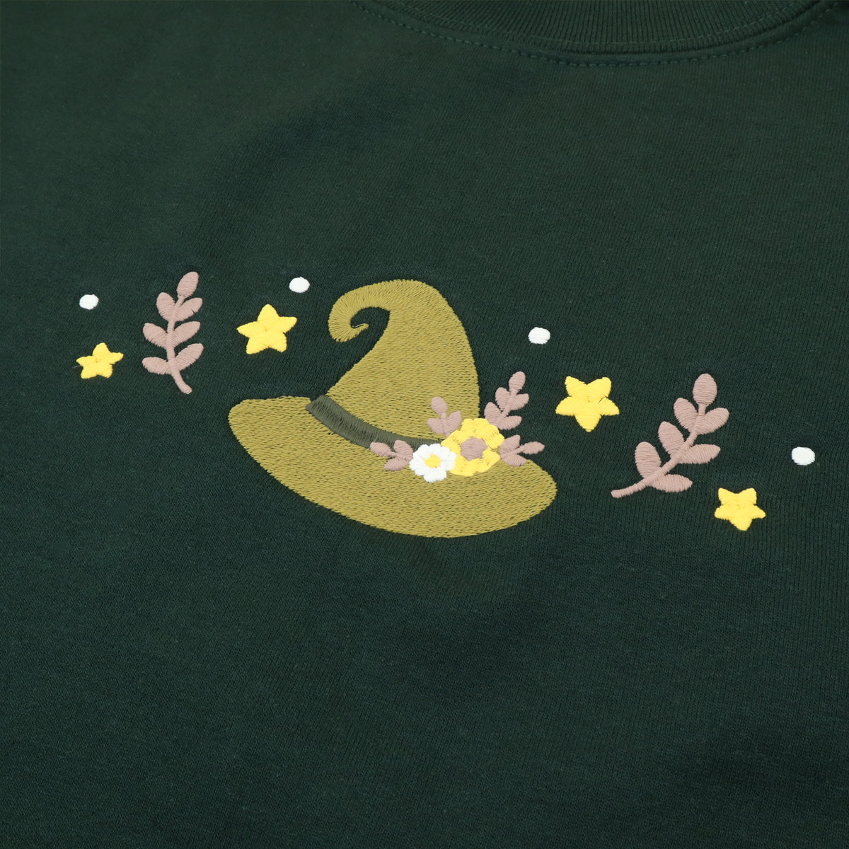 &quot;Witch Hat&quot; Forest &amp; Black Crewneck Sweatshirt