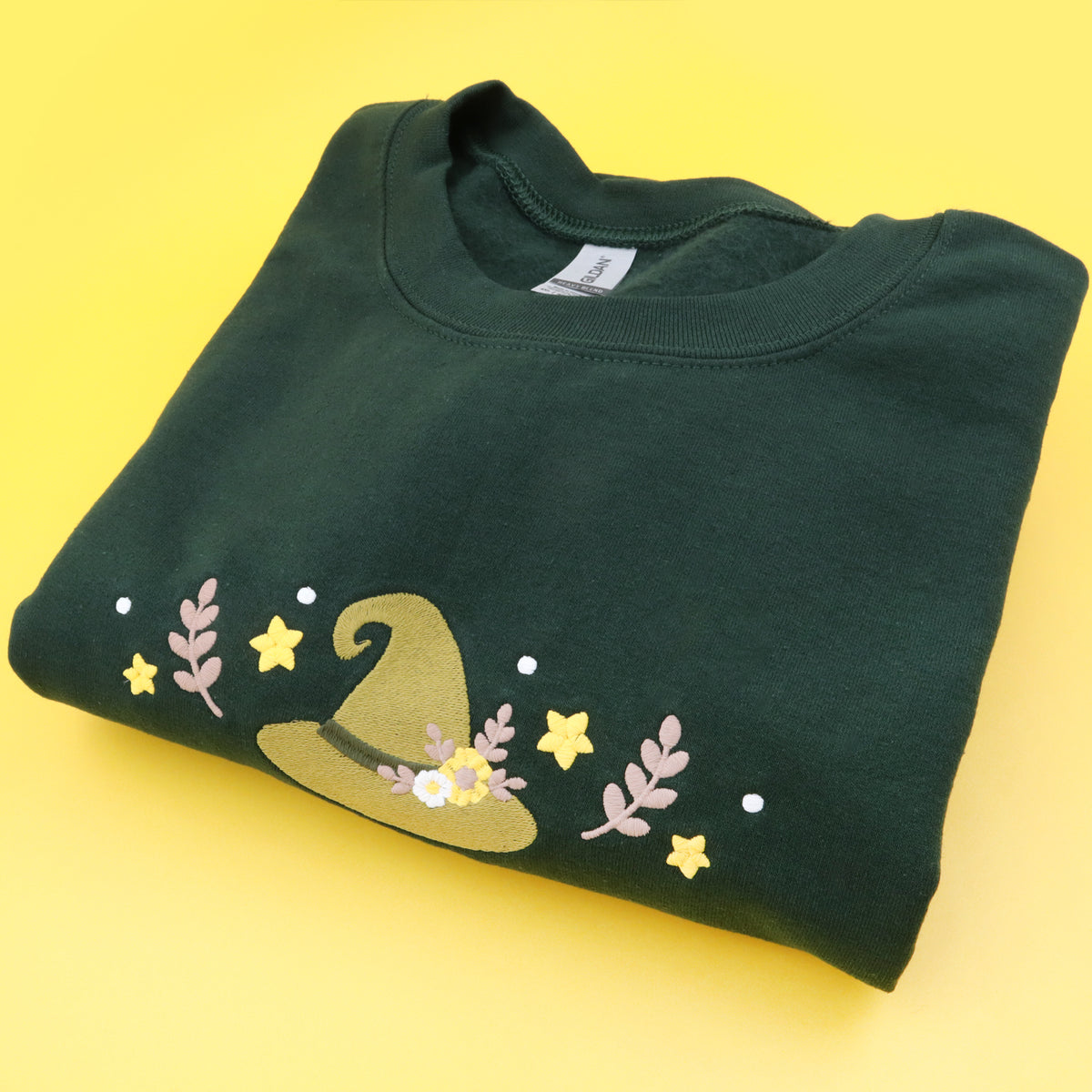 &quot;Witch Hat&quot; Forest &amp; Black Crewneck Sweatshirt