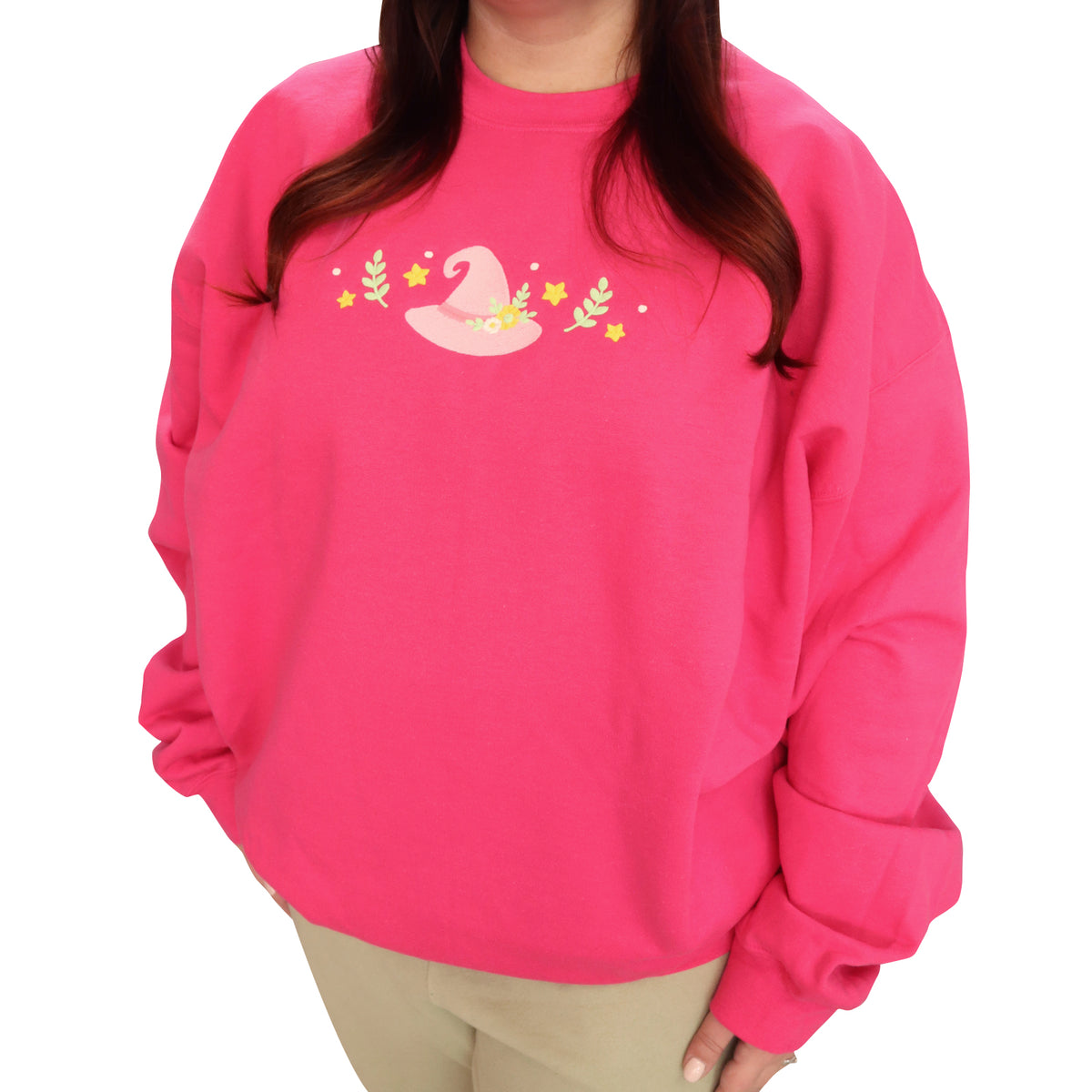 &quot;Witch Hat&quot; Pink Crewneck Sweatshirt