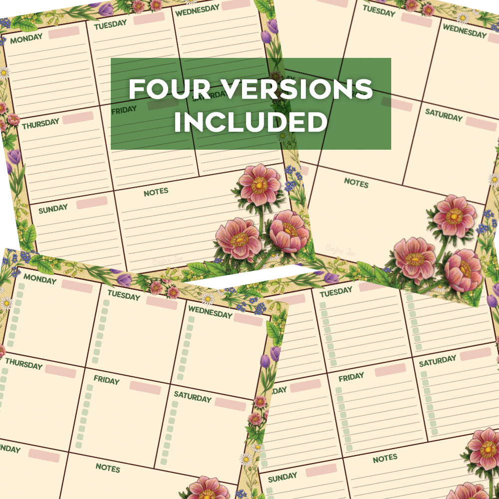 Dainty Flowers dainty-flowers-weekly-planner-digital-download-baylee-jae