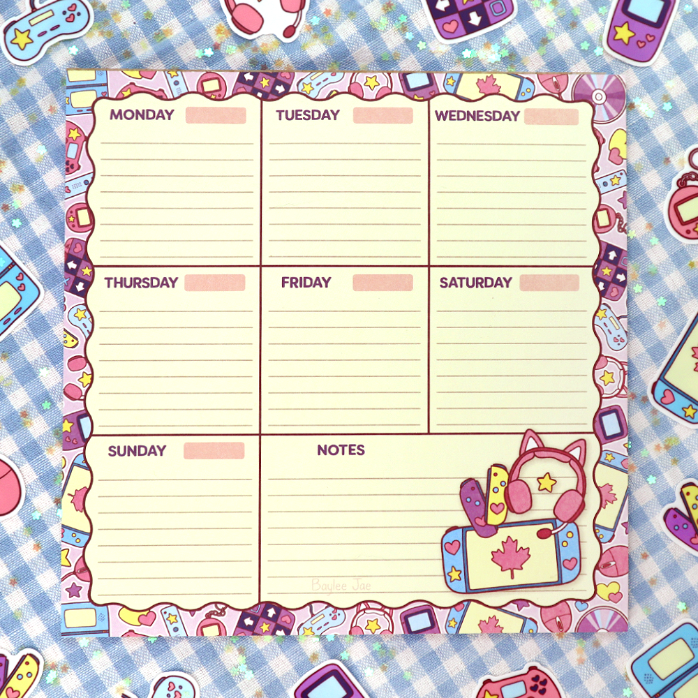 &quot;Video Game&quot; Weekly Planner Pad