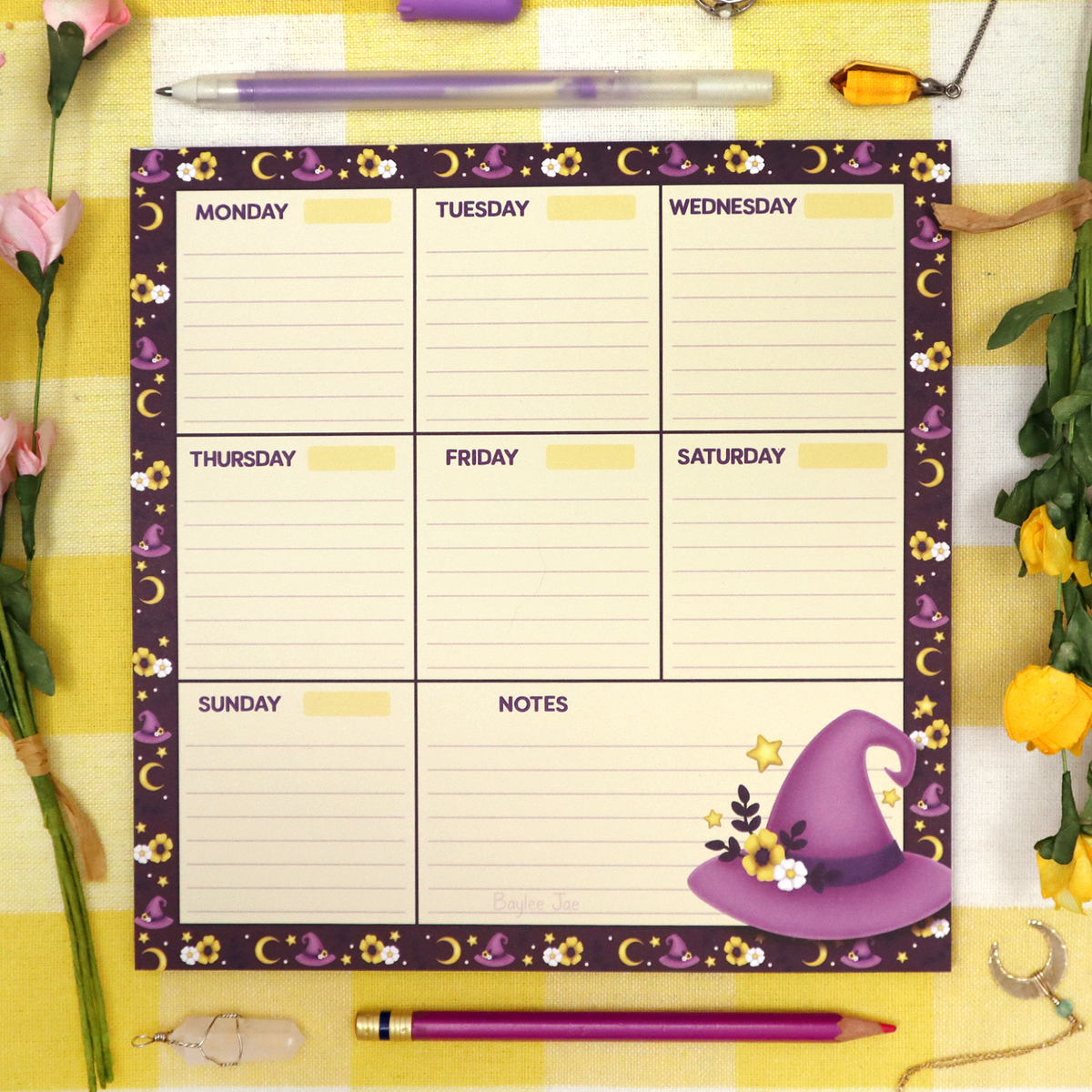 &quot;Witch Hat&quot; Weekly Planner Pad