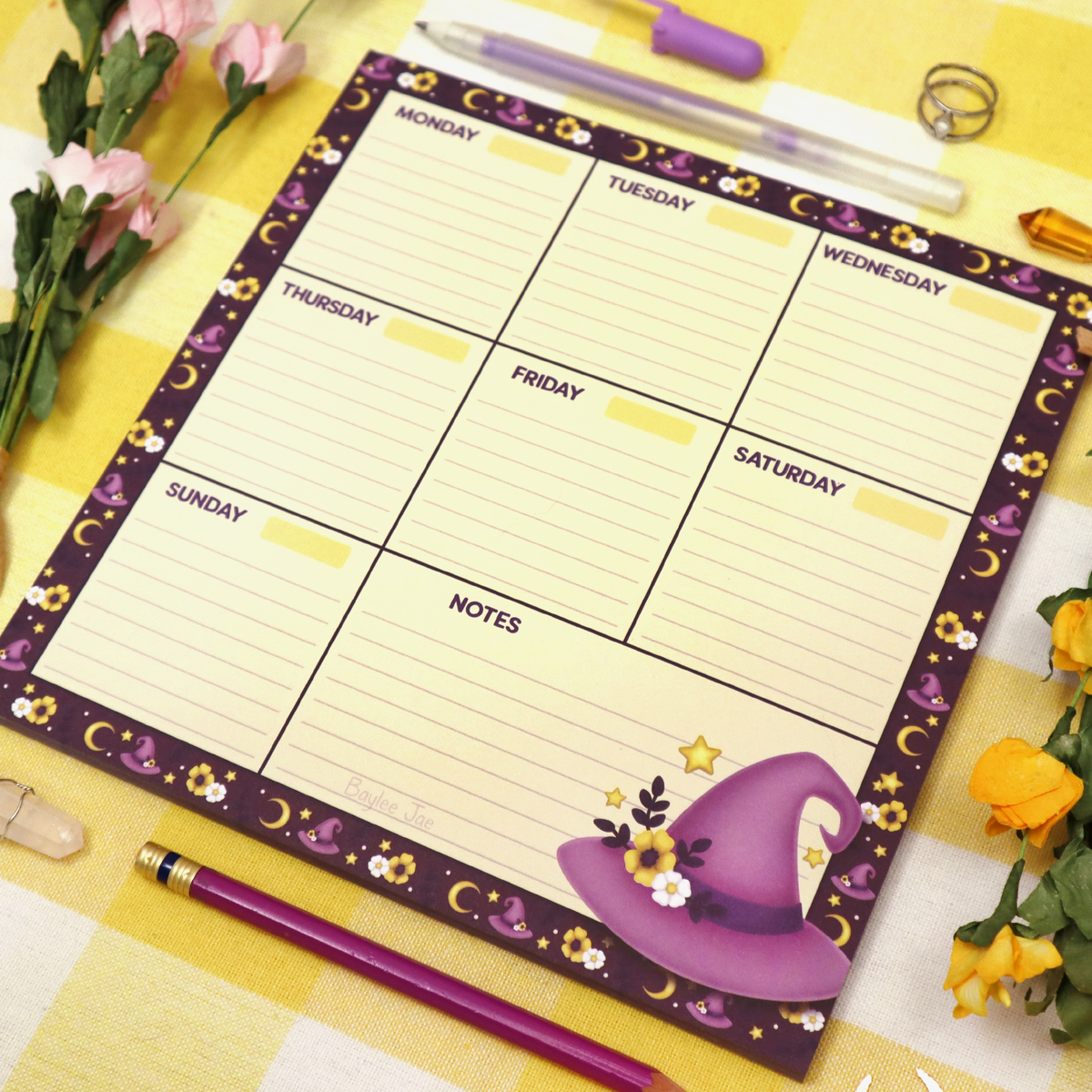 &quot;Witch Hat&quot; Weekly Planner Pad